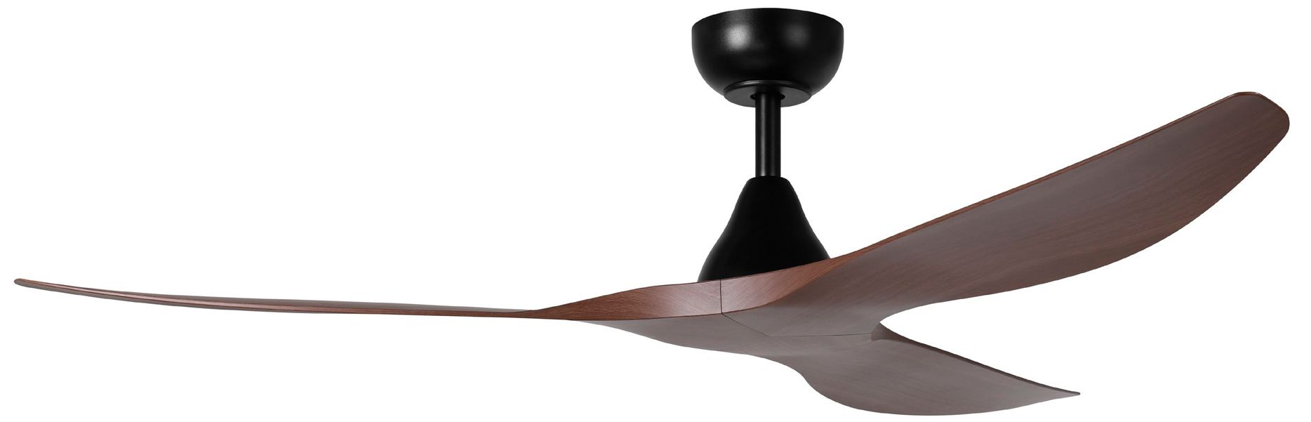 60" Eglo Surfline Matte Black Ceiling Fan with Walnut Blades