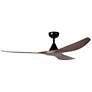 1_60" Eglo Surfline Matte Black Ceiling Fan with Walnut Blades