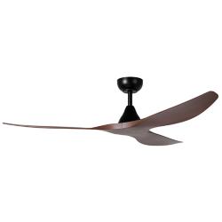 60" Eglo Surfline Matte Black Ceiling Fan with Walnut Blades