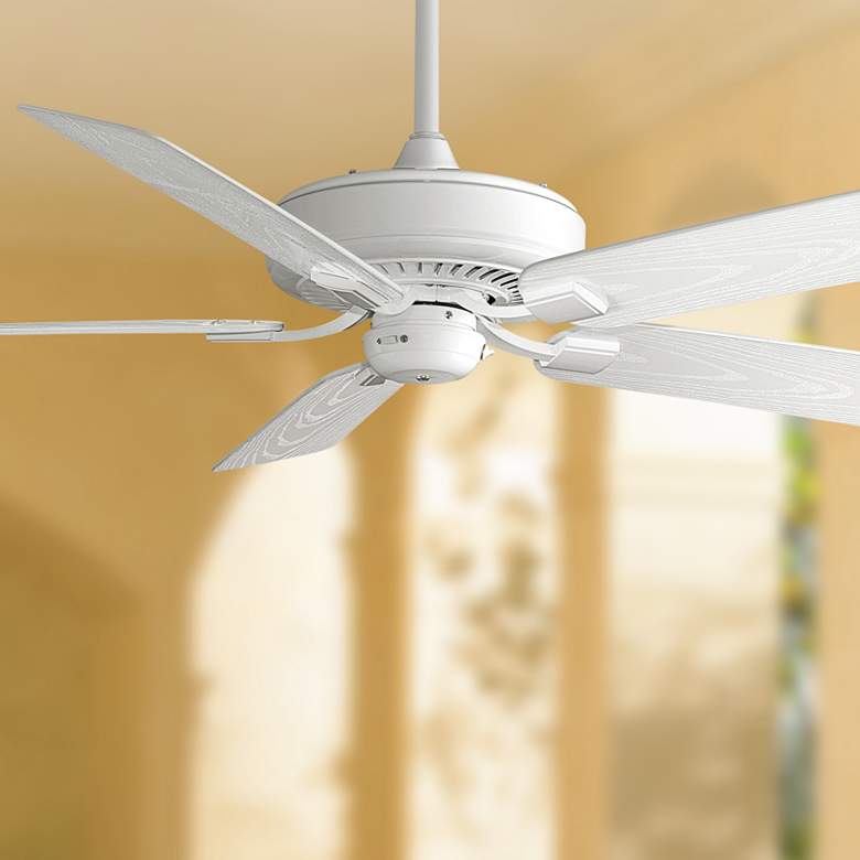 Image 1 60" Fanimation Edgewood Deluxe Wet Rated Pull Chain White Ceiling Fan