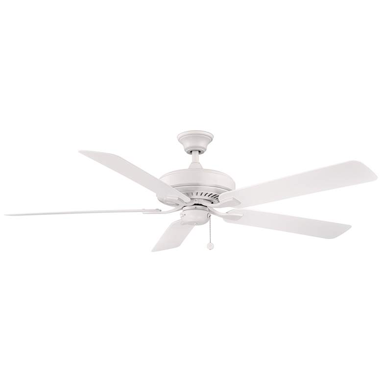 Image 1 60 inch Fanimation Edgewood Matte White Outdoor Pull-Chain Ceiling Fan