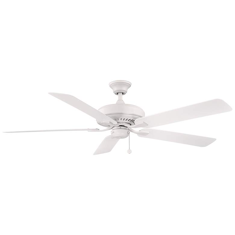 Image 1 60" Fanimation Edgewood Matte White Outdoor Pull-Chain Ceiling Fan