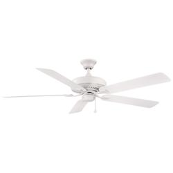 60&quot; Fanimation Edgewood Matte White Outdoor Pull-Chain Ceiling Fan