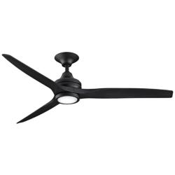 60&quot; Fanimation Spitfire Black Finish Damp Rated LED Ceiling Fan
