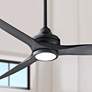60" Fanimation Spitfire Black Finish Damp Rated LED Ceiling Fan
