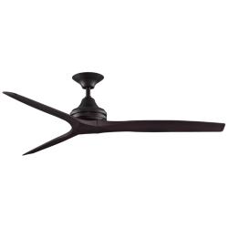 60" Fanimation Spitfire Dark Bronze Walnut Damp Rated Fan with Remote