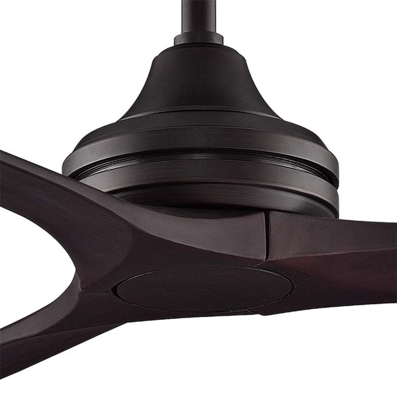 Image 3 60" Fanimation Spitfire Dark Bronze Walnut Damp Rated Fan with Remote more views