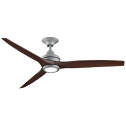 60&quot; Fanimation Spitfire Galvanized Damp Rated LED Fan with Remote
