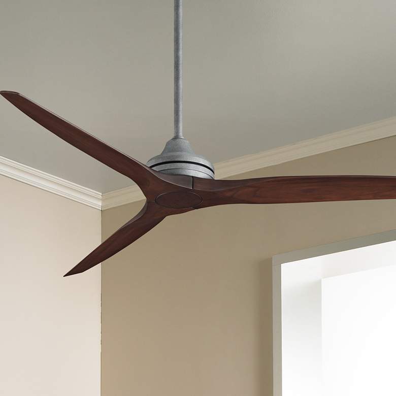 Image 1 60" Fanimation Spitfire Galvanized Whiskey Wood Ceiling Fan