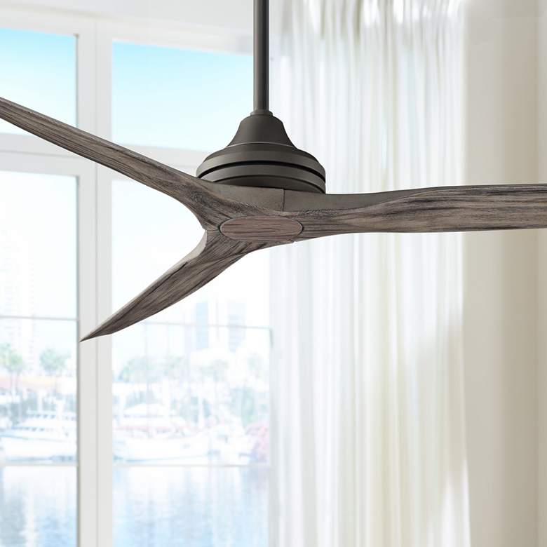 Image 1 60 inch Fanimation Spitfire Matte Greige Outdoor Ceiling Fan with Remote