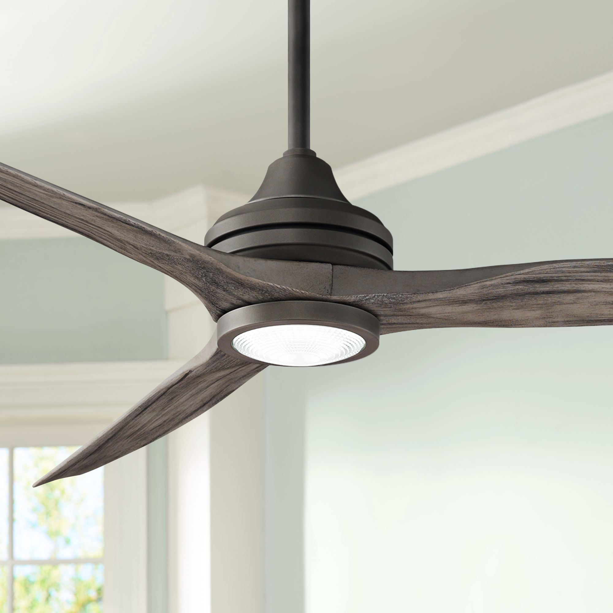 60" Fanimation Spitfire Matte Greige Outdoor LED Ceiling Fan 74Y21