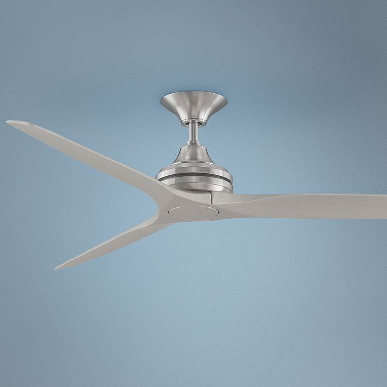 Image 1 60" Fanimation Spitfire Nickel Damp Rated Ceiling Fan with Remote
