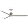 60" Fanimation Spitfire Nickel Damp Rated LED Ceiling Fan with Remote