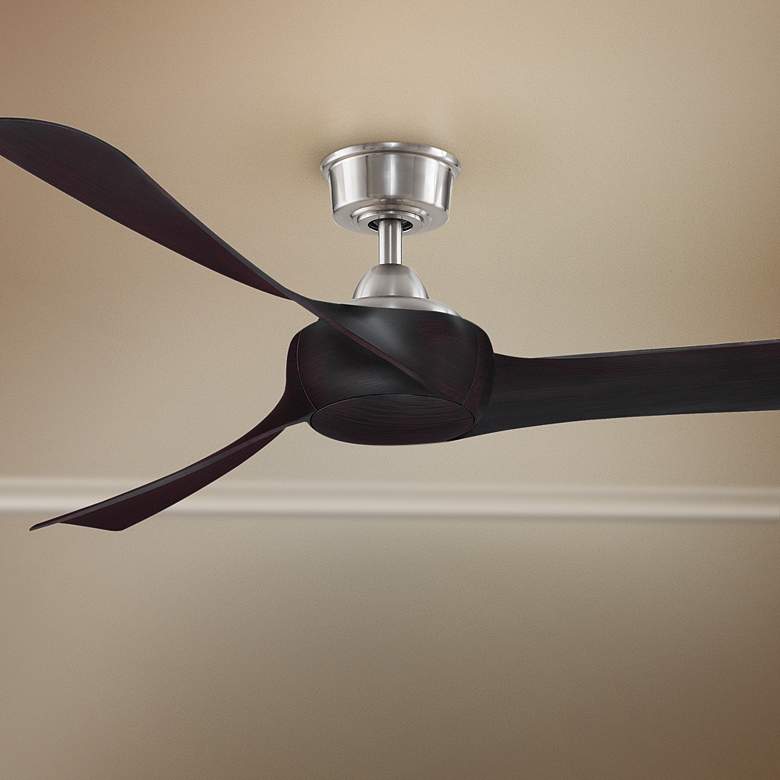 Image 1 60" Fanimation Wrap Brushed Nickel Damp Smart Ceiling Fan
