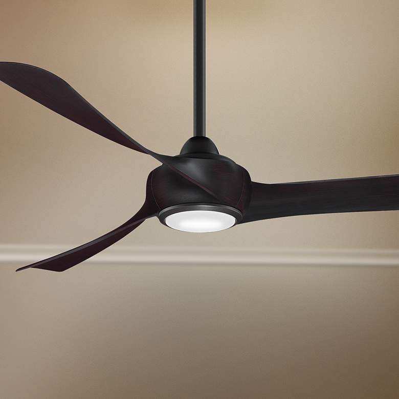 Image 1 60" Fanimation Wrap Dark Bronze LED Damp Smart Ceiling Fan