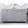 Thumbnail1 of 60-Inch Gray Double Sink Bathroom Vanity with Calacatta White Quartz Top