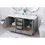 Thumbnail3 of 60-Inch Gray Double Sink Bathroom Vanity with Calacatta White Quartz Top more views