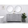 Thumbnail4 of 60-Inch Gray Double Sink Bathroom Vanity with Calacatta White Quartz Top more views