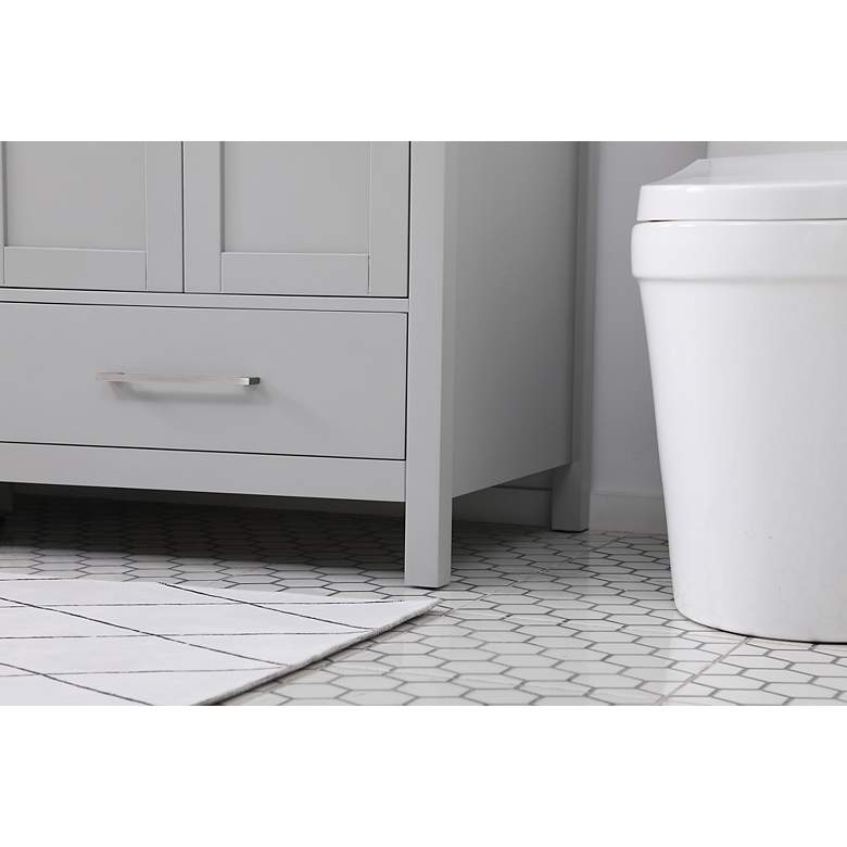 Image 6 60-Inch Gray Double Sink Bathroom Vanity with Calacatta White Quartz Top more views