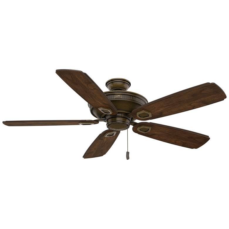 Image 1 60" Heritage Brushed Cocoa LED Ceiling Fan w/ Antique Blades