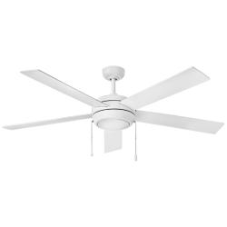 60&quot; Hinkey Croft 5-Blade White Finish LED Pull Chain Ceiling Fan