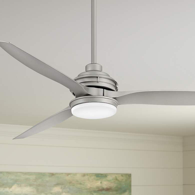 Image 1 60 inch Hinkley Artiste Brushed Nickel LED Wet-Rated Smart Ceiling Fan