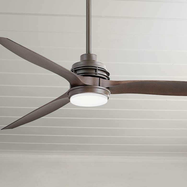 Image 1 60" Hinkley Artiste Matte Bronze LED Wet-Rated Smart Ceiling Fan