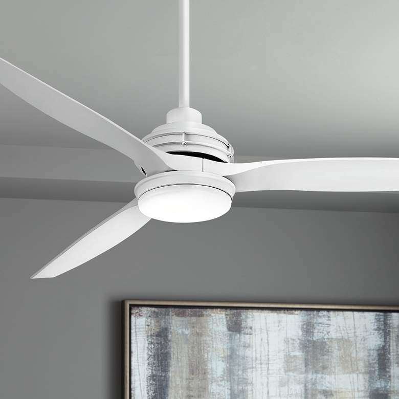 60&quot; Hinkley Artiste Matte White LED Wet-Rated Smart Ceiling Fan