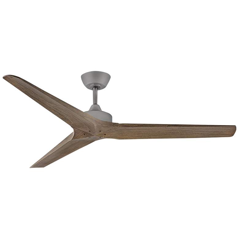 Image 2 60 inch Hinkley Chisel Graphite and Wood Damp Rated Smart Ceiling Fan