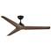 60" Hinkley Chisel Matte Black and Wood Damp Rated Smart Ceiling Fan