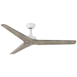 60&quot; Hinkley Chisel Matte White Smart Damp Ceiling Fan with Remote