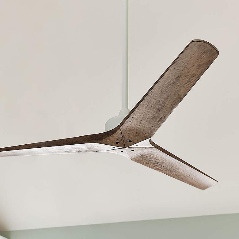 Image 2 60" Hinkley Chisel Matte White Smart Damp Ceiling Fan with Remote