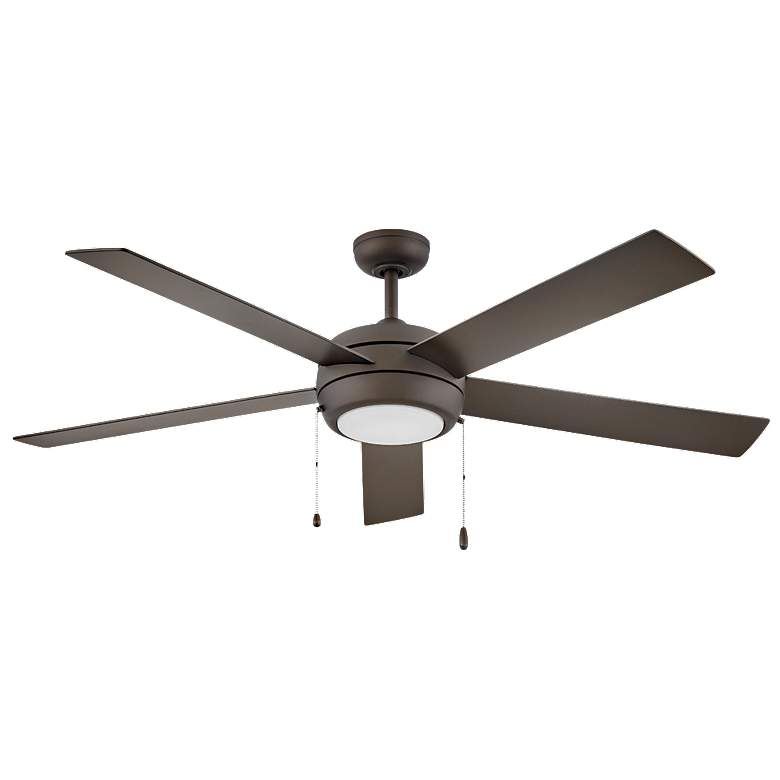 Image 1 60 inch Hinkley Croft 5-Blade Bronze Finish LED Pull Chain Ceiling Fan