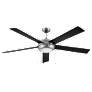 60" Hinkley Croft Black and Silver 5-Blade LED Pull Chain Ceiling Fan