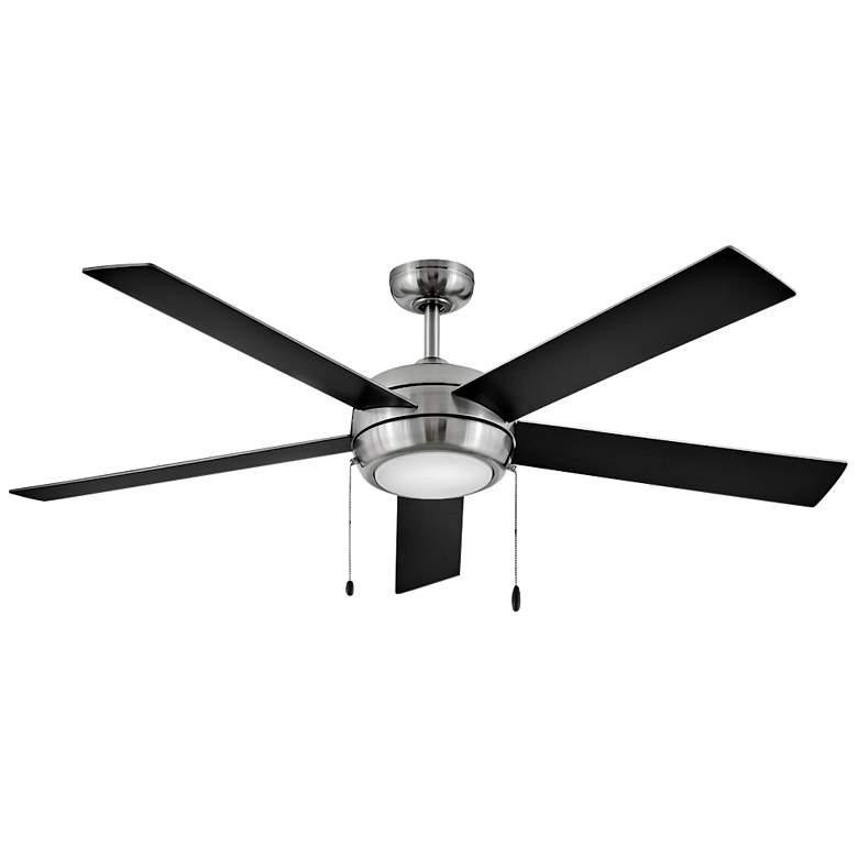 Image 1 60" Hinkley Croft Brushed Nickel Indoor Pull-Chain LED Ceiling Fan