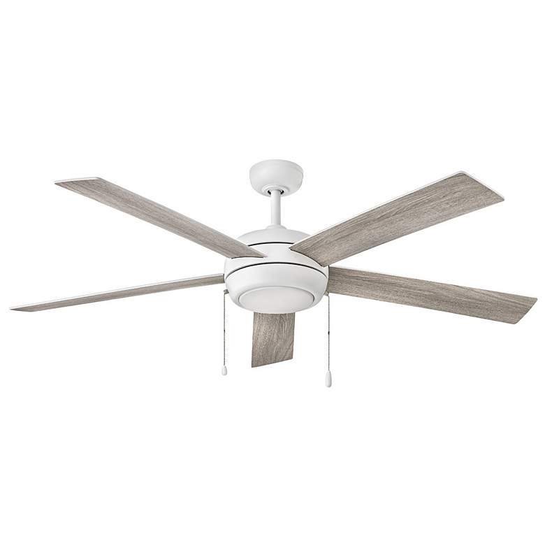 Image 7 60" Hinkley Croft Chalk White Indoor Pull-Chain LED Ceiling Fan more views