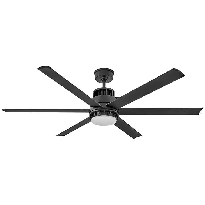 Image 1 60" Hinkley Draftsman Matte Black LED Wet Rated Smart Ceiling Fan