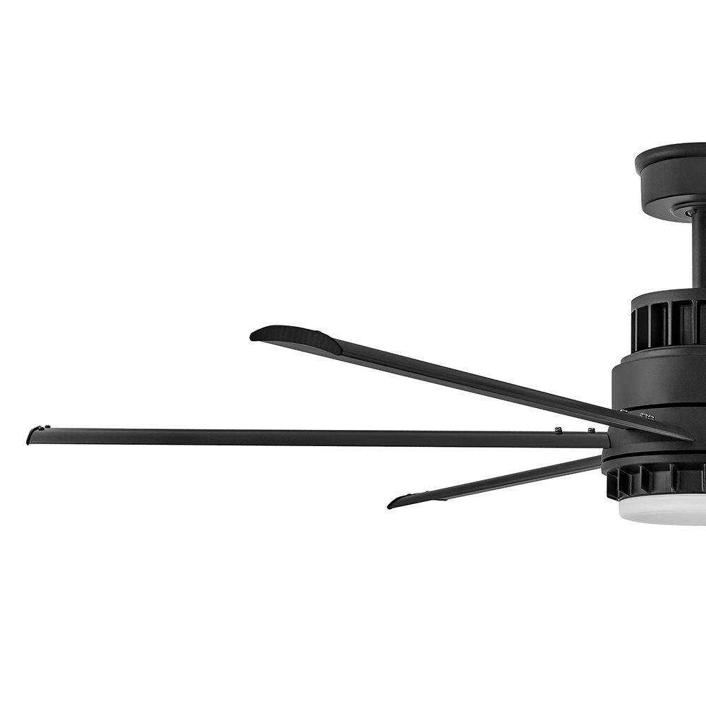 60" Hinkley Draftsman Matte Black LED Wet Rated Smart Ceiling Fan