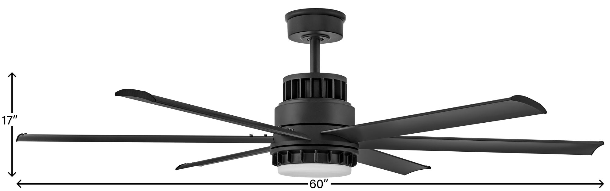 60" Hinkley Draftsman Matte Black LED Wet Rated Smart Ceiling Fan