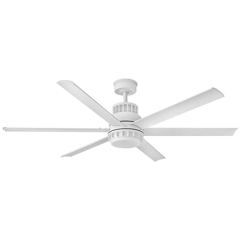 Image 1 60 inch Hinkley Draftsman Matte White Wet Rated LED Smart Ceiling Fan