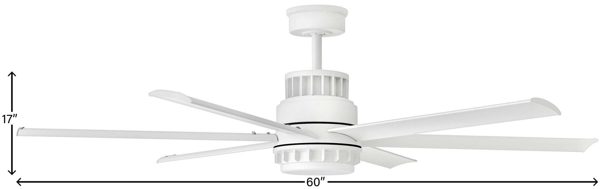 60" Hinkley Draftsman Matte White Wet Rated LED Smart Ceiling Fan