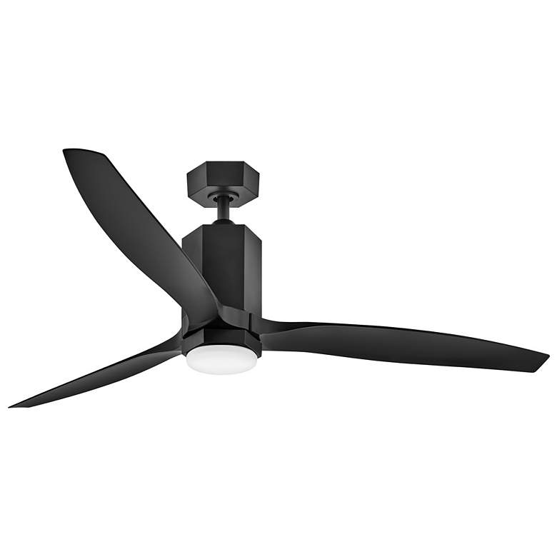 Image 1 60" Hinkley Facet Matte Black LED Smart Outdoor Ceiling Fan