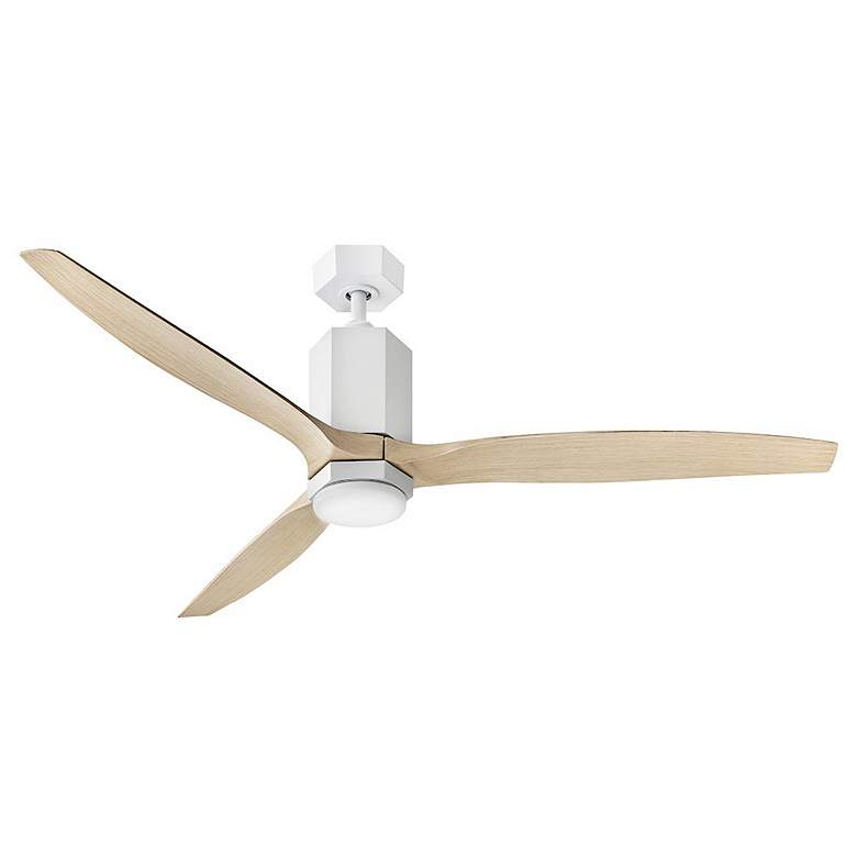 Image 1 60" Hinkley Facet Matte White LED Smart Ceiling Fan