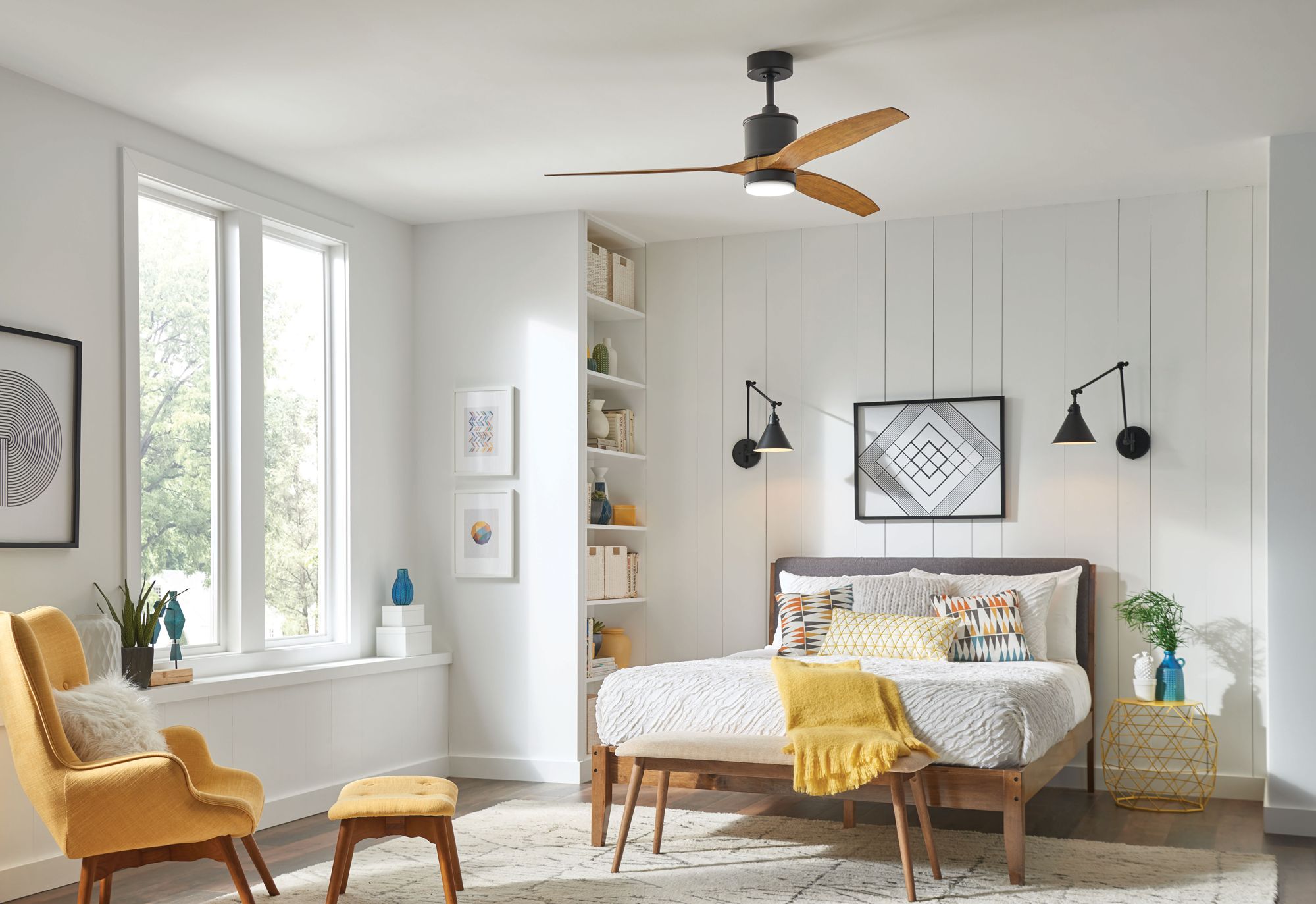 Image 4 60" Hinkley Hover Brushed Nickel Wet-Rated LED Smart Ceiling Fan more views