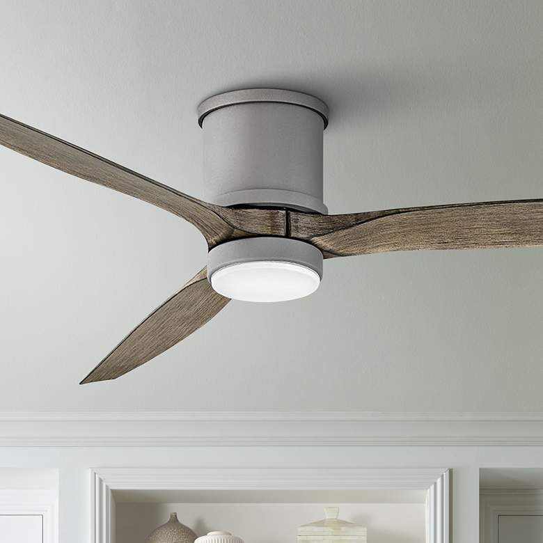 Image 1 60" Hinkley Hover Graphite Wet-Rated LED Hugger Smart Ceiling Fan