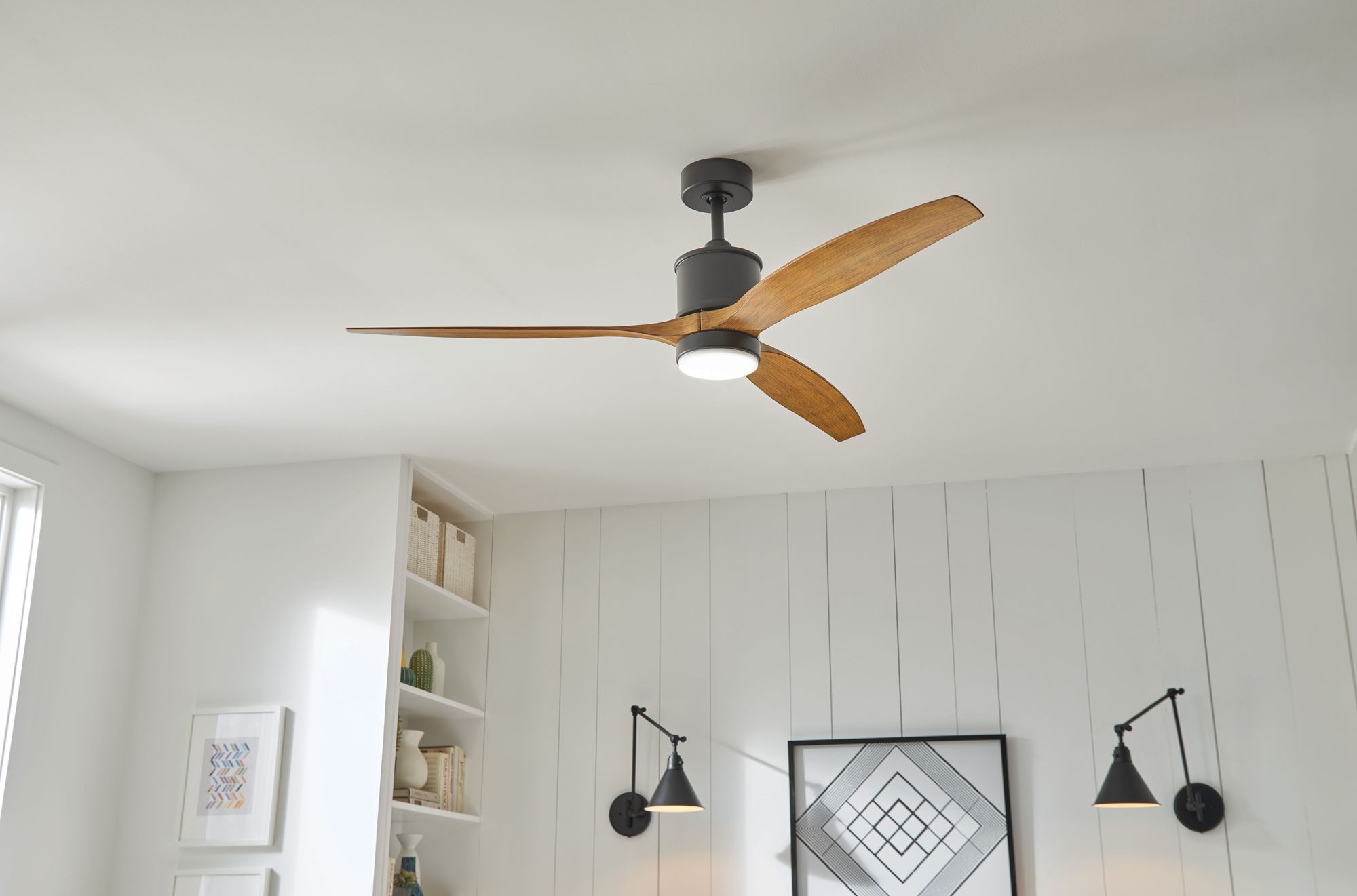 Image 4 60" Hinkley Hover Matte Black Wet-Rated LED Smart Ceiling Fan more views