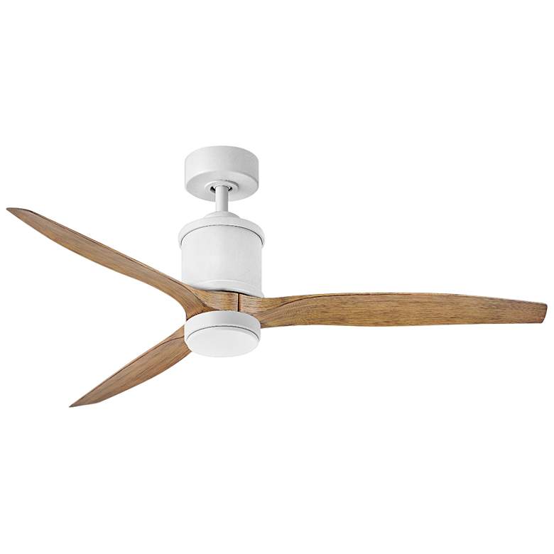 Image 1 60 inch Hinkley Hover Matte White and Koa Wet-Rated LED Smart Ceiling Fan