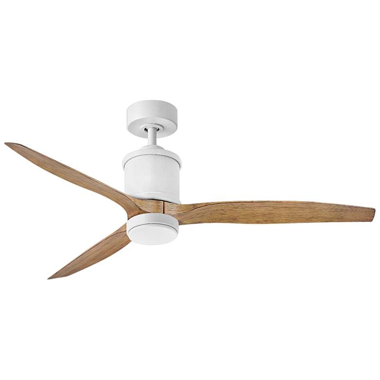 Image 1 60" Hinkley Hover Matte White and Koa Wet-Rated LED Smart Ceiling Fan