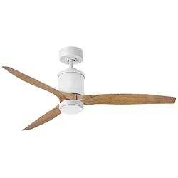 60&quot; Hinkley Hover Matte White and Koa Wet-Rated LED Smart Ceiling Fan