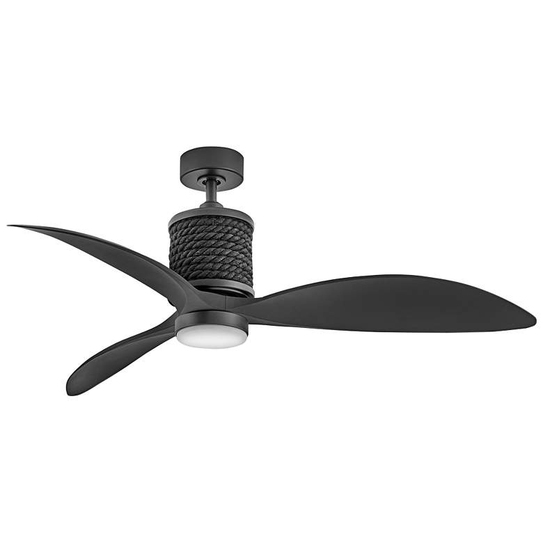 Image 3 60" Hinkley Marin Matte Black Damp Rated LED Smart Ceiling Fan